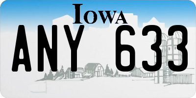 IA license plate ANY633