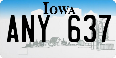 IA license plate ANY637