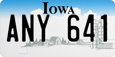 IA license plate ANY641