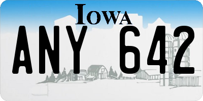 IA license plate ANY642
