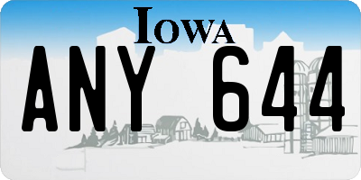 IA license plate ANY644