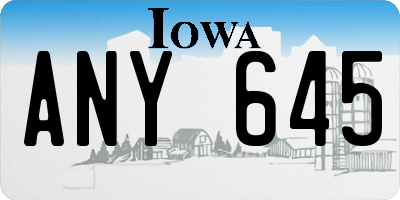 IA license plate ANY645