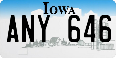 IA license plate ANY646