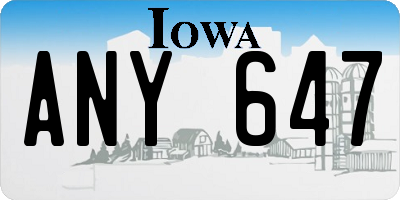 IA license plate ANY647