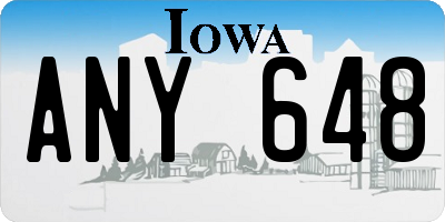 IA license plate ANY648