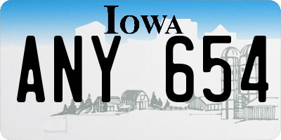 IA license plate ANY654
