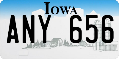 IA license plate ANY656