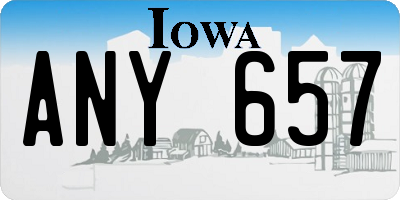 IA license plate ANY657