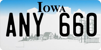 IA license plate ANY660
