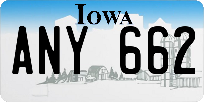 IA license plate ANY662