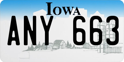 IA license plate ANY663