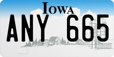 IA license plate ANY665