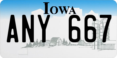 IA license plate ANY667