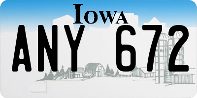 IA license plate ANY672