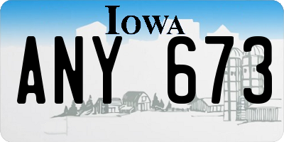IA license plate ANY673