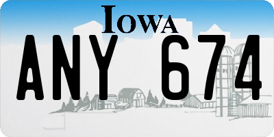 IA license plate ANY674