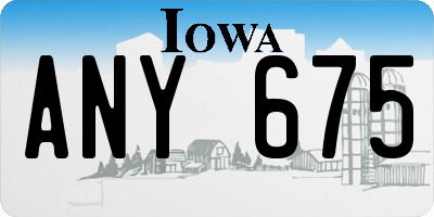 IA license plate ANY675