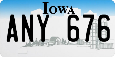 IA license plate ANY676