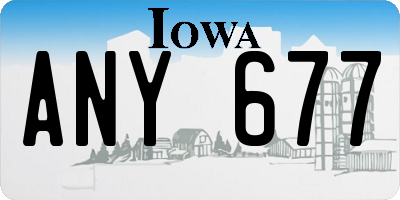 IA license plate ANY677