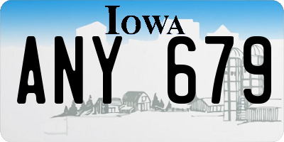 IA license plate ANY679