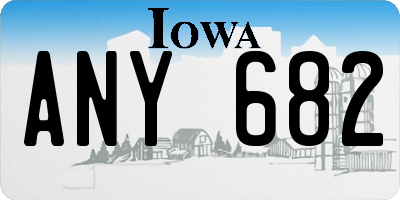 IA license plate ANY682