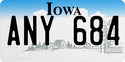IA license plate ANY684