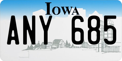 IA license plate ANY685