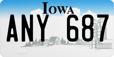 IA license plate ANY687