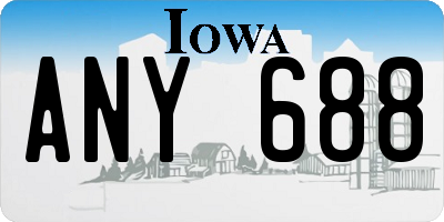 IA license plate ANY688