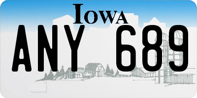 IA license plate ANY689