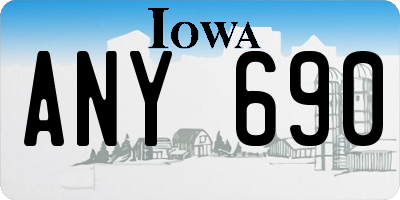 IA license plate ANY690