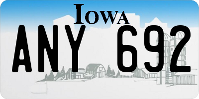 IA license plate ANY692