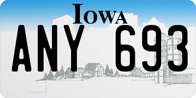 IA license plate ANY693