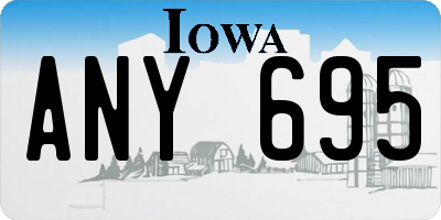 IA license plate ANY695