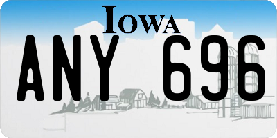 IA license plate ANY696