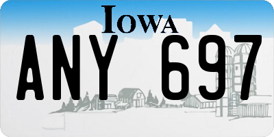 IA license plate ANY697