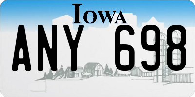 IA license plate ANY698