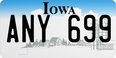 IA license plate ANY699