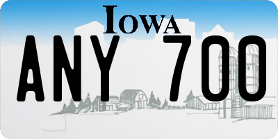 IA license plate ANY700