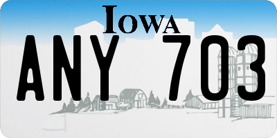 IA license plate ANY703