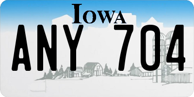 IA license plate ANY704