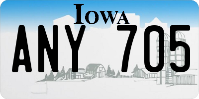 IA license plate ANY705