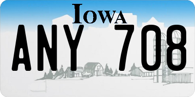 IA license plate ANY708