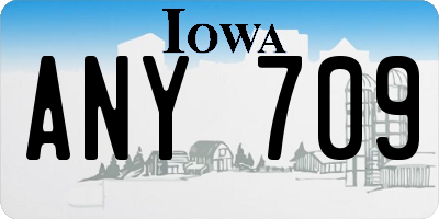 IA license plate ANY709