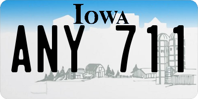 IA license plate ANY711