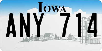 IA license plate ANY714