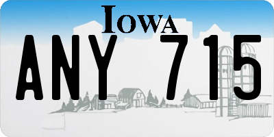IA license plate ANY715