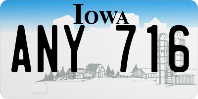 IA license plate ANY716