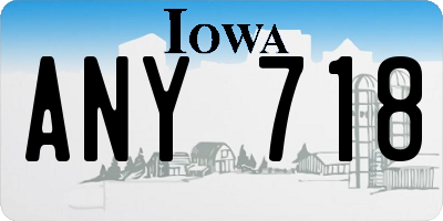 IA license plate ANY718