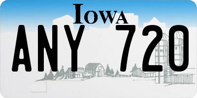 IA license plate ANY720